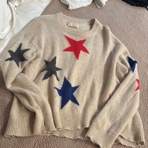 Star Pattern Beige Sweater